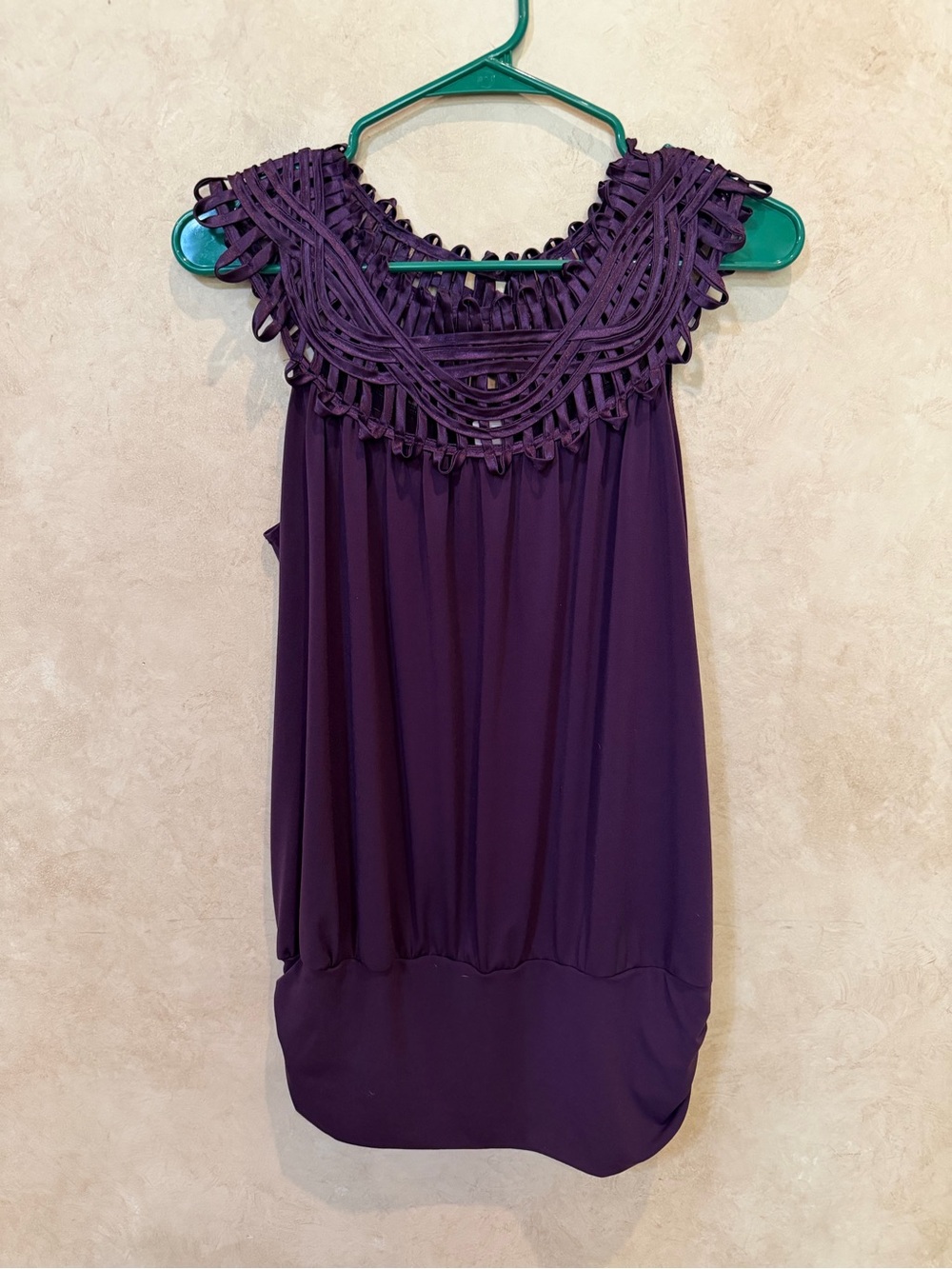 Perseption Concept Satin-Look Woven Yoke top y2k early 2000s vintage Plum large
